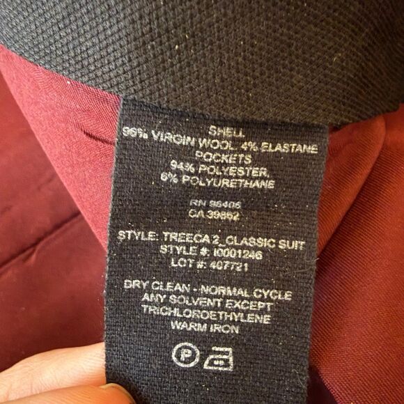 theory treeca 2 classic suit cropped burgundy size 6 pants - Picture 3 of 4